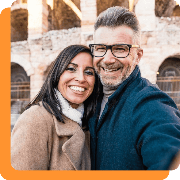 Happy couple taking a selfie